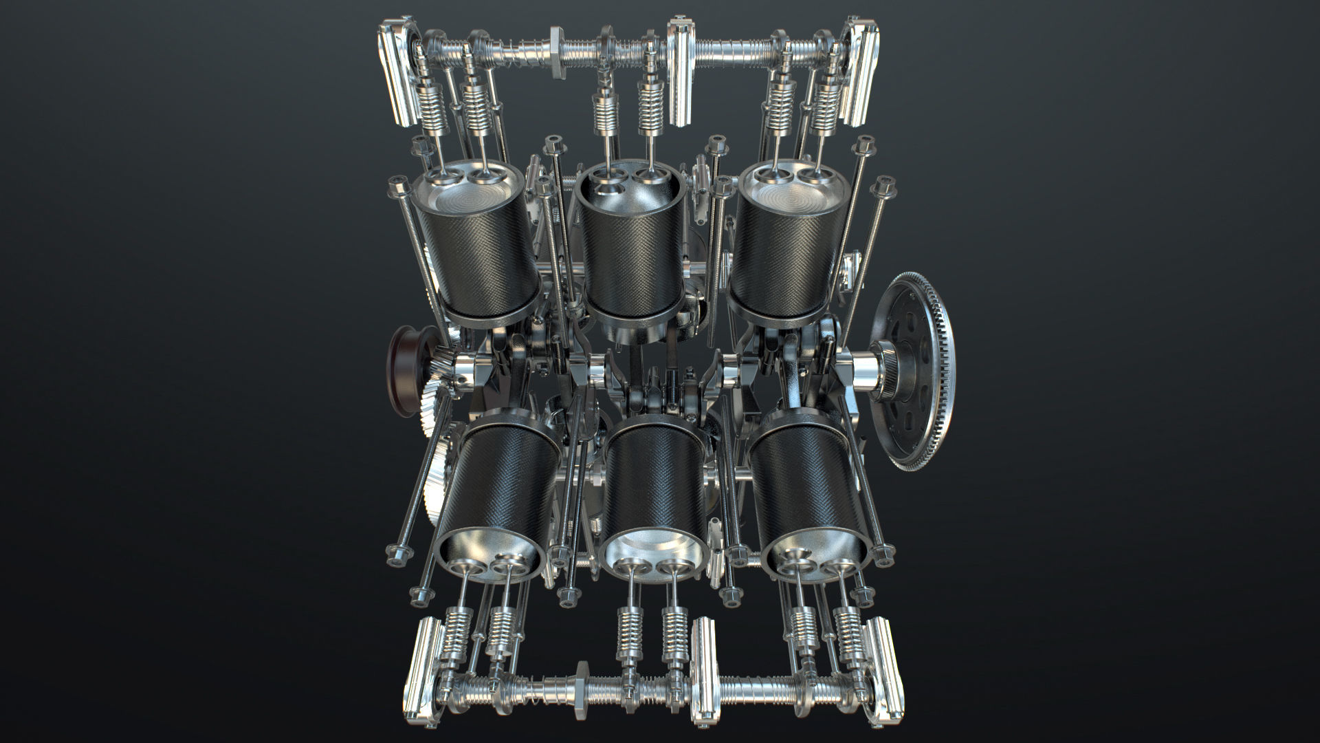 X12 Engine Working Animated 3D model_13