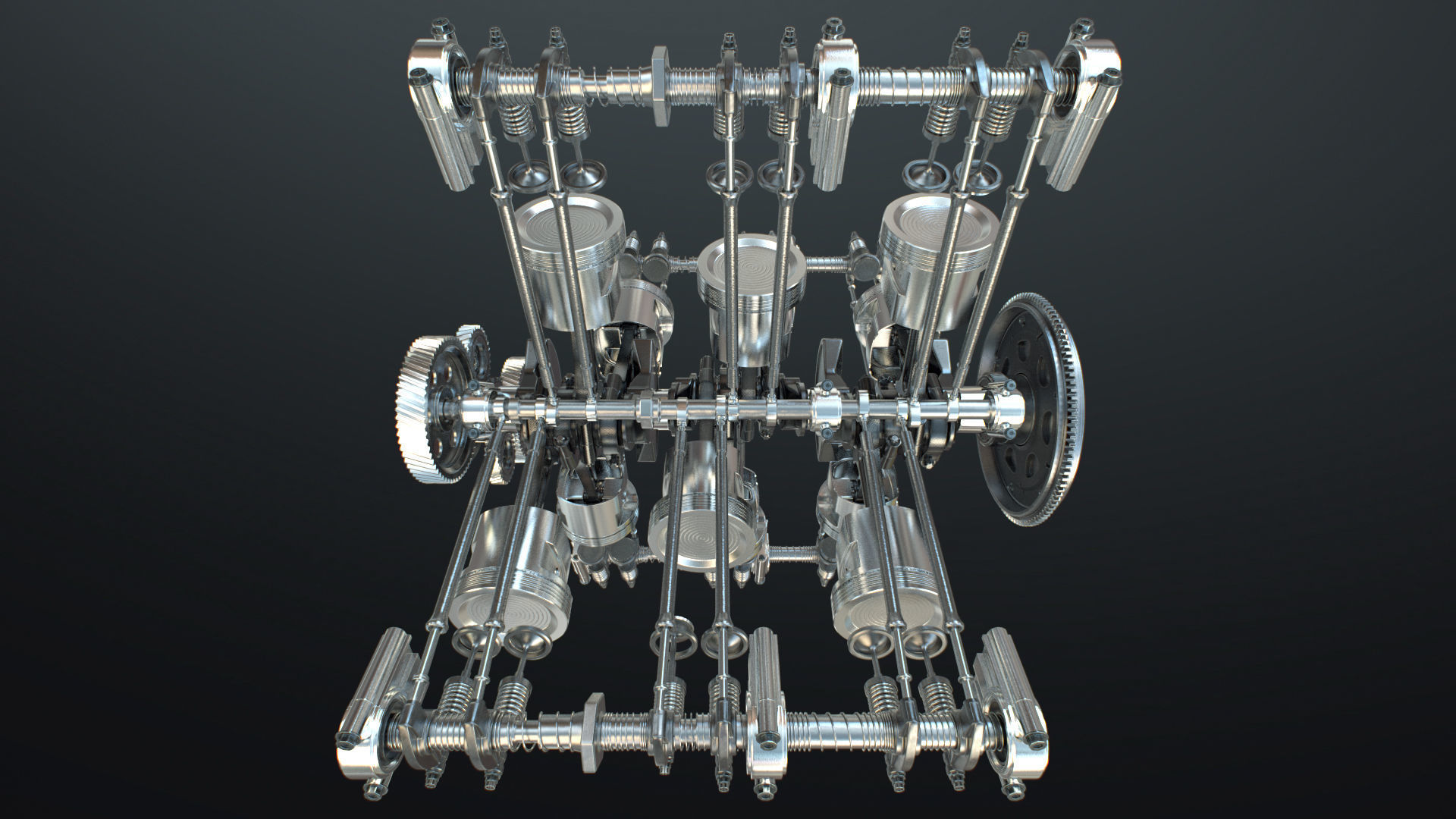 X12 Engine Working Animated 3D model_18