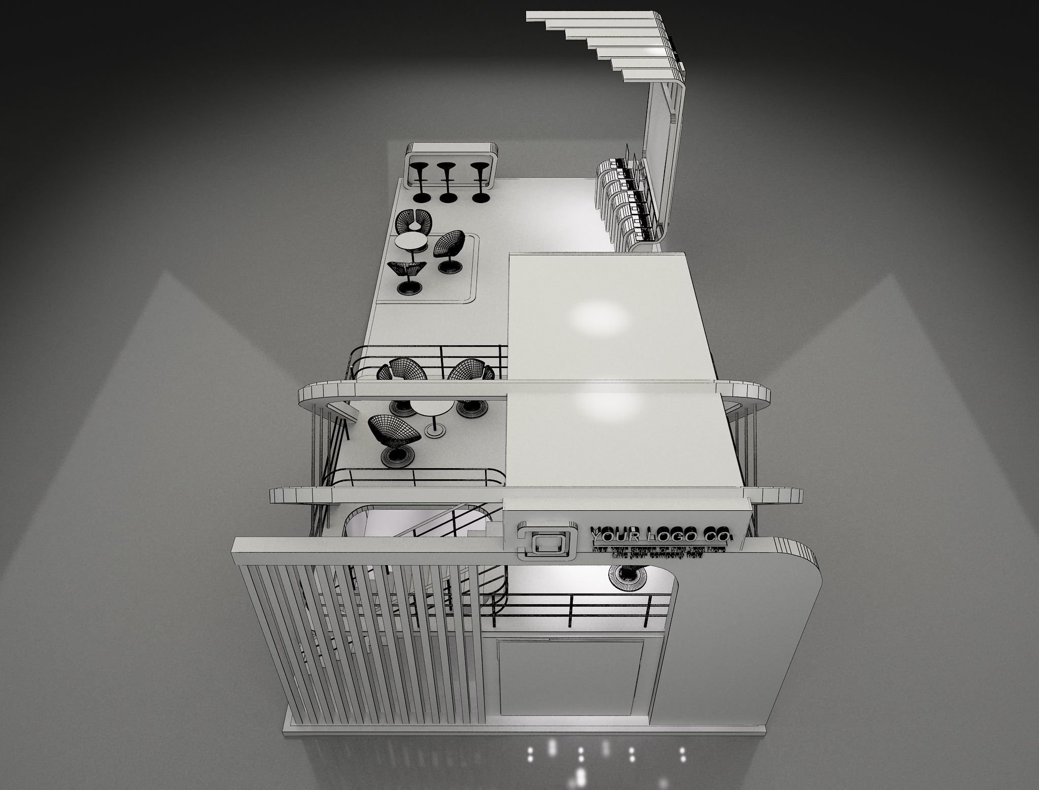 Booth Exhibition Stand a622 3D model_17