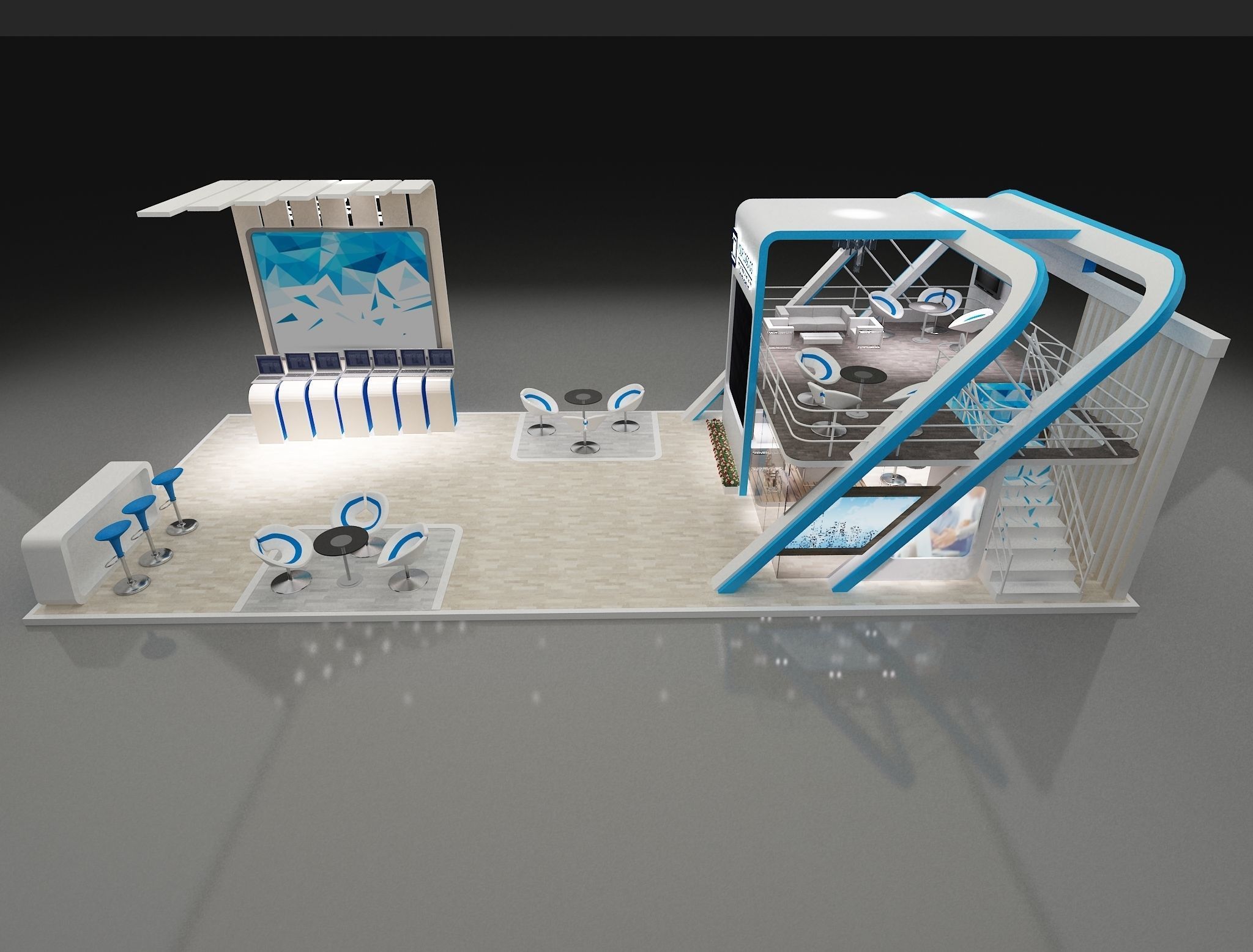 Booth Exhibition Stand a622 3D model_8