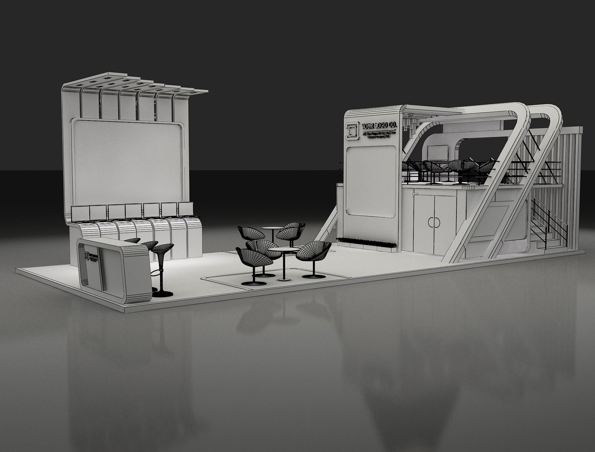 Booth Exhibition Stand a622 3D model_5