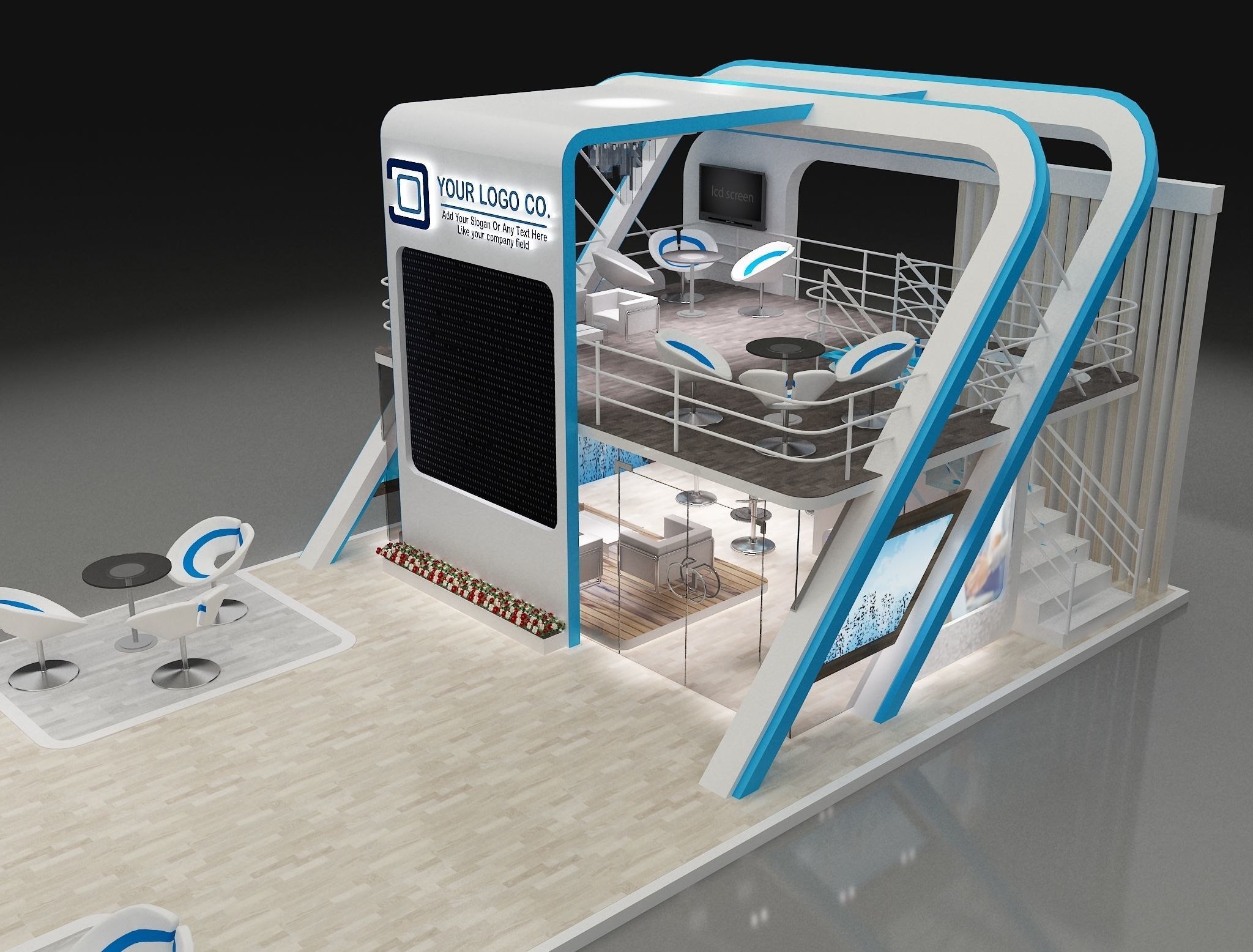 Booth Exhibition Stand a622 3D model_18