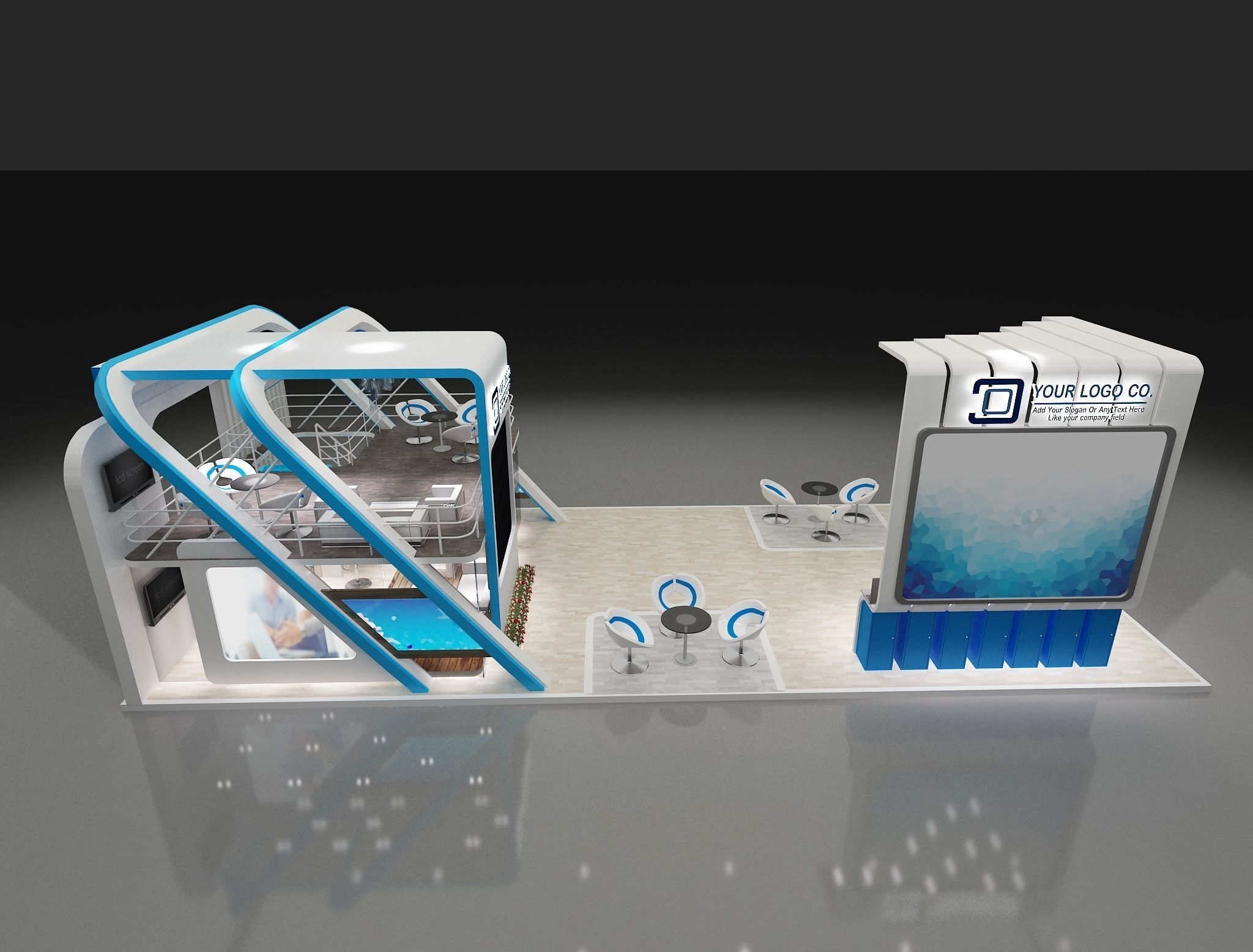 Booth Exhibition Stand a622 3D model_6