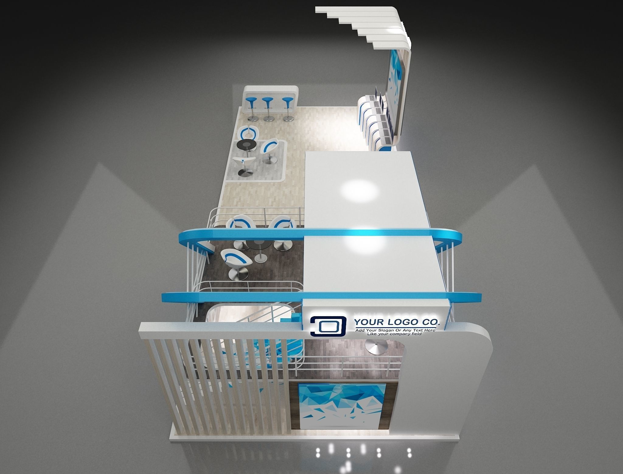 Booth Exhibition Stand a622 3D model_16