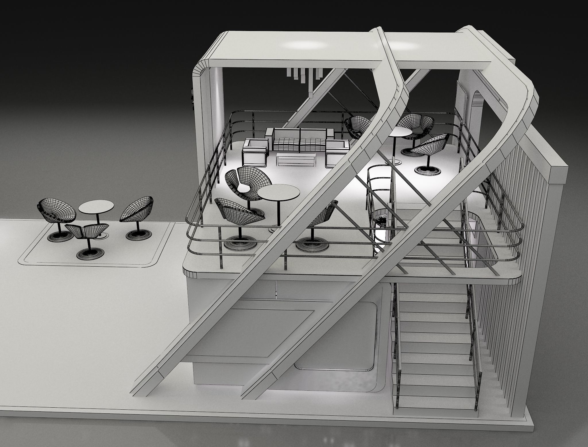 Booth Exhibition Stand a622 3D model_21