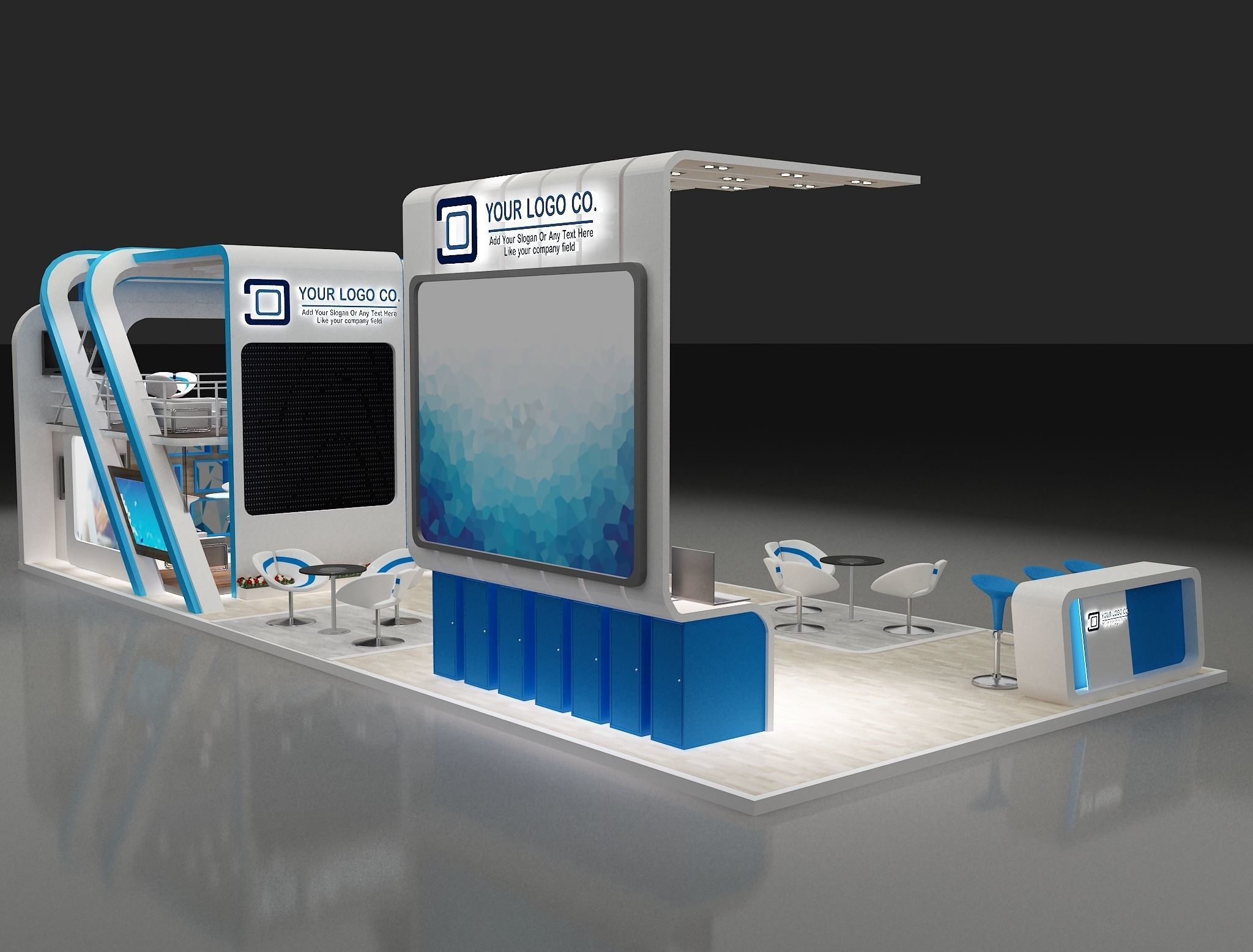 Booth Exhibition Stand a622 3D model_2