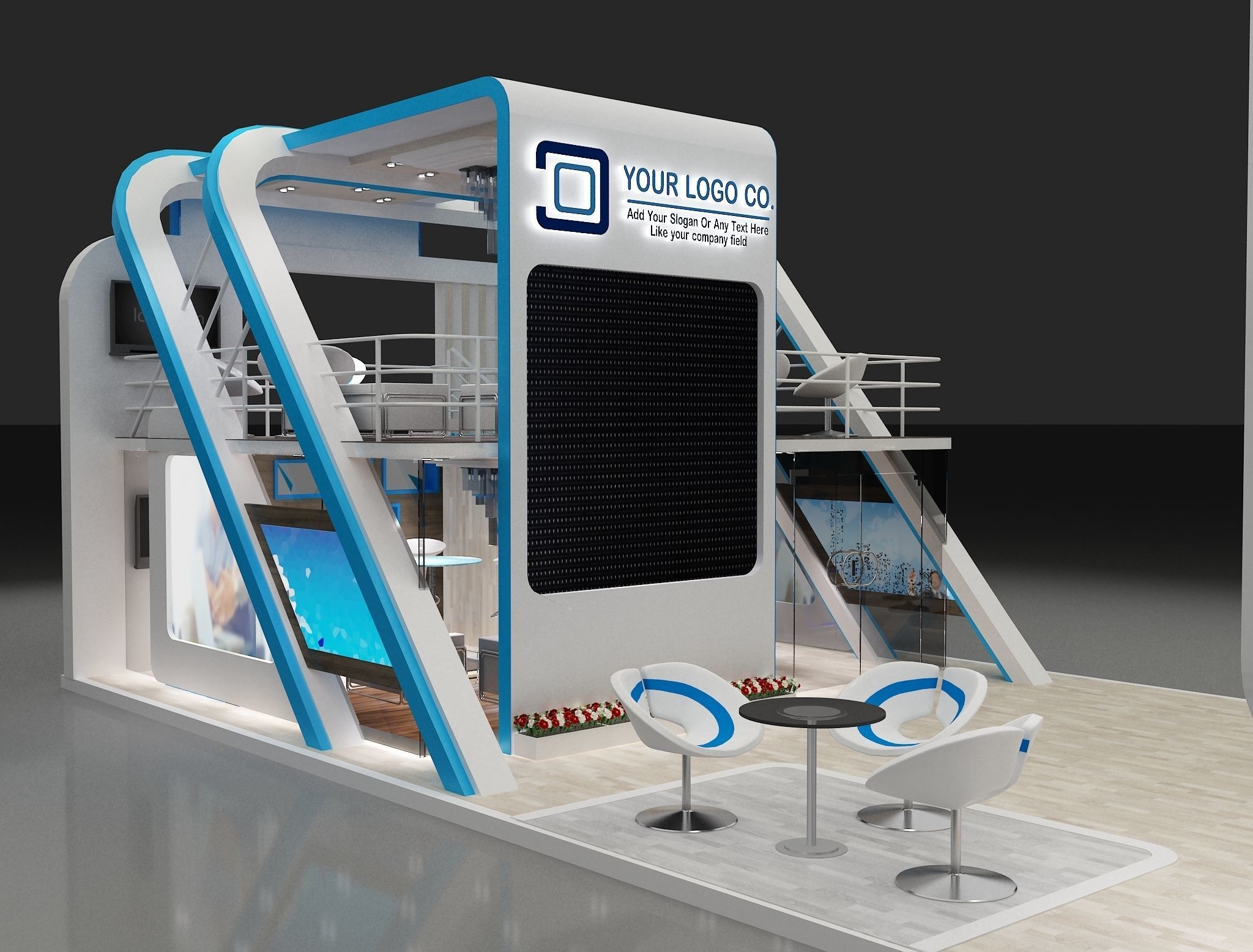 Booth Exhibition Stand a622 3D model_24