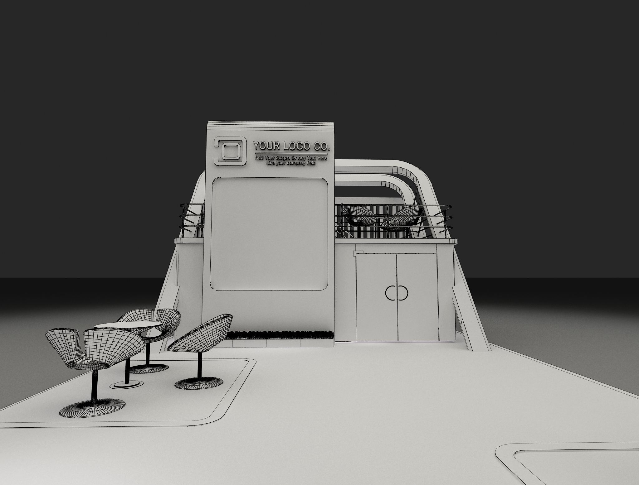 Booth Exhibition Stand a622 3D model_13