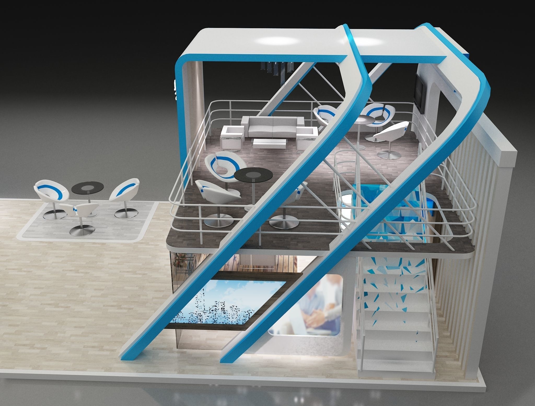 Booth Exhibition Stand a622 3D model_20