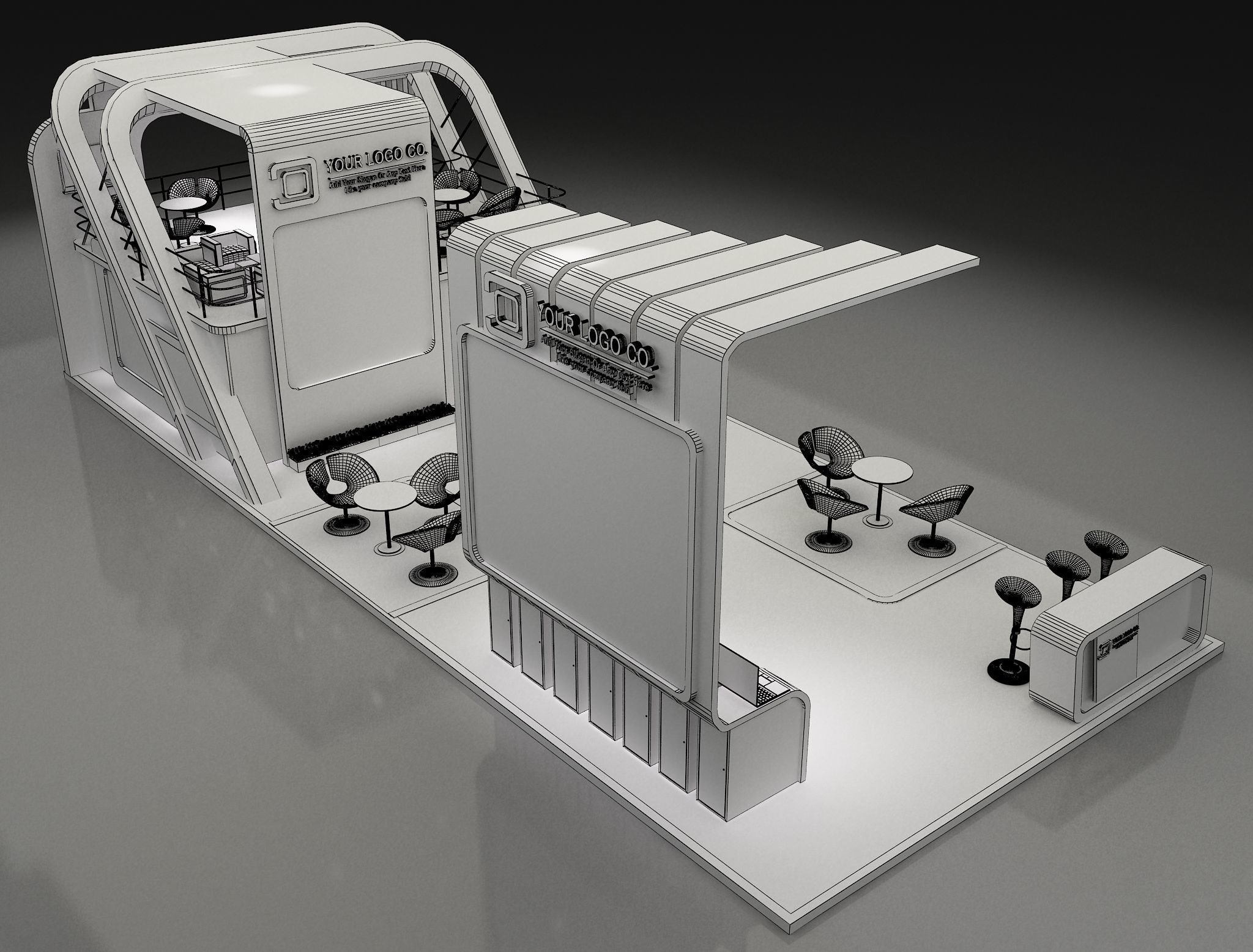 Booth Exhibition Stand a622 3D model_1