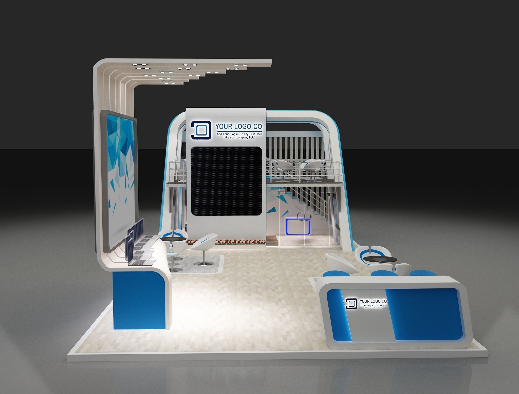 Booth Exhibition Stand a622 3D model_22