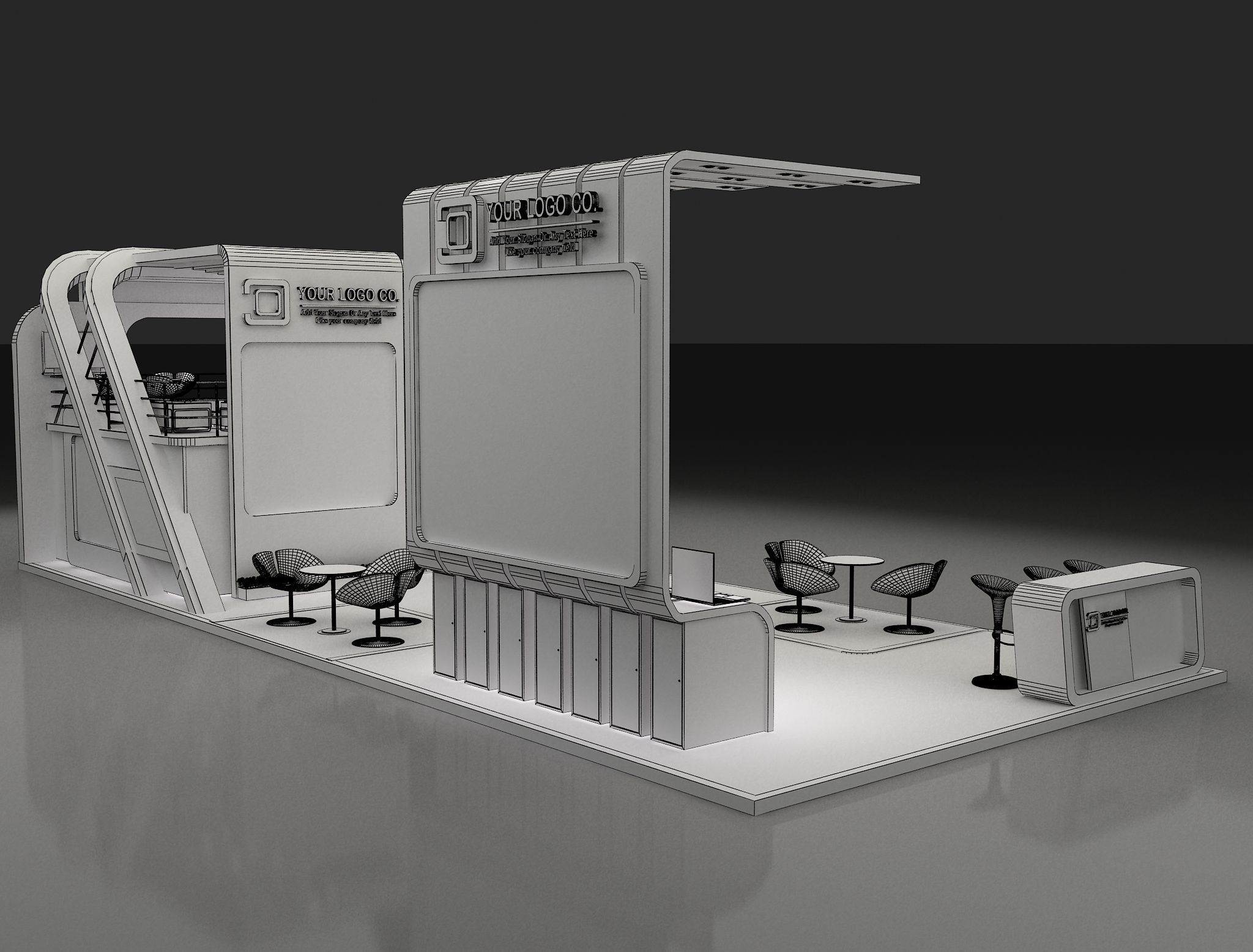 Booth Exhibition Stand a622 3D model_3
