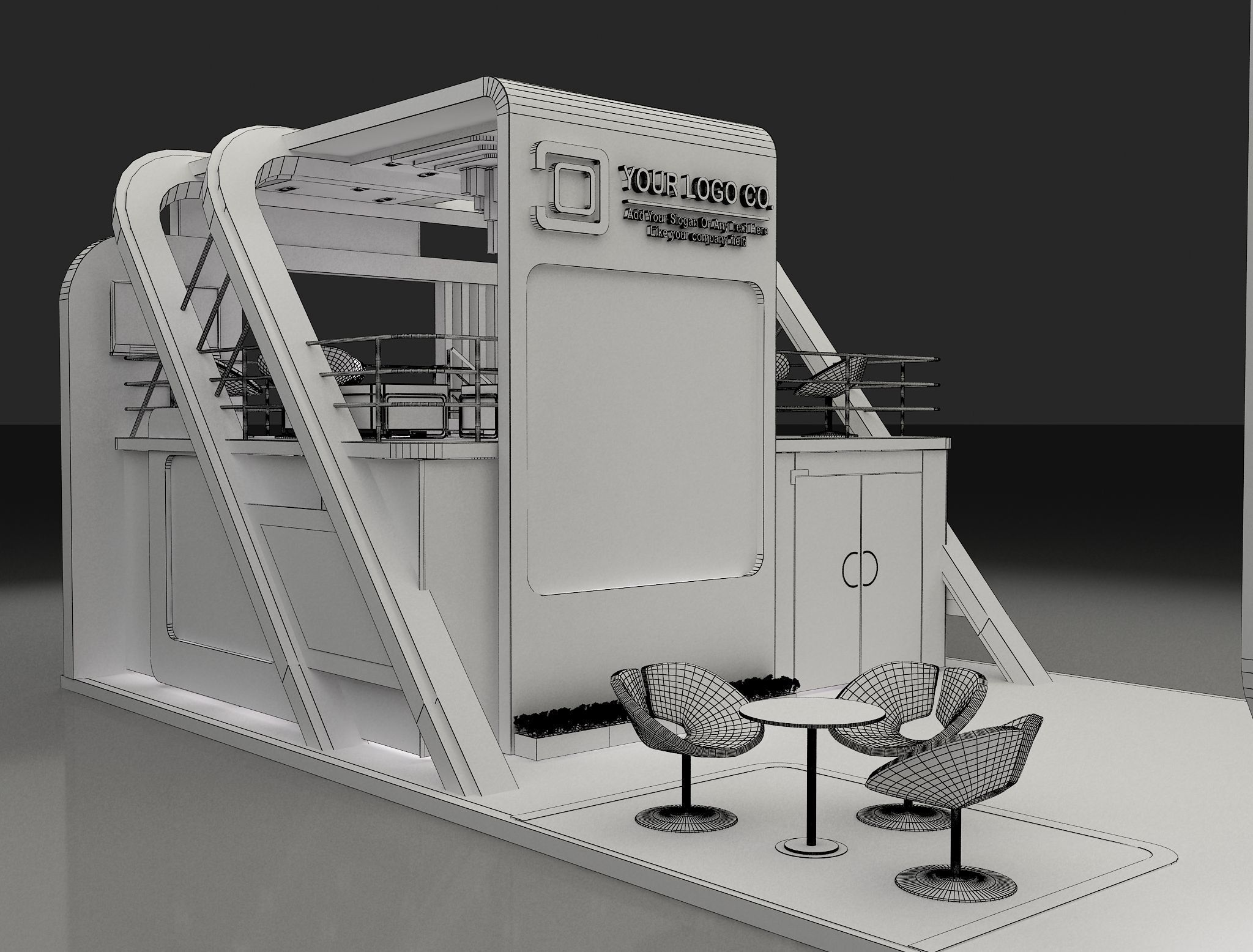 Booth Exhibition Stand a622 3D model_25