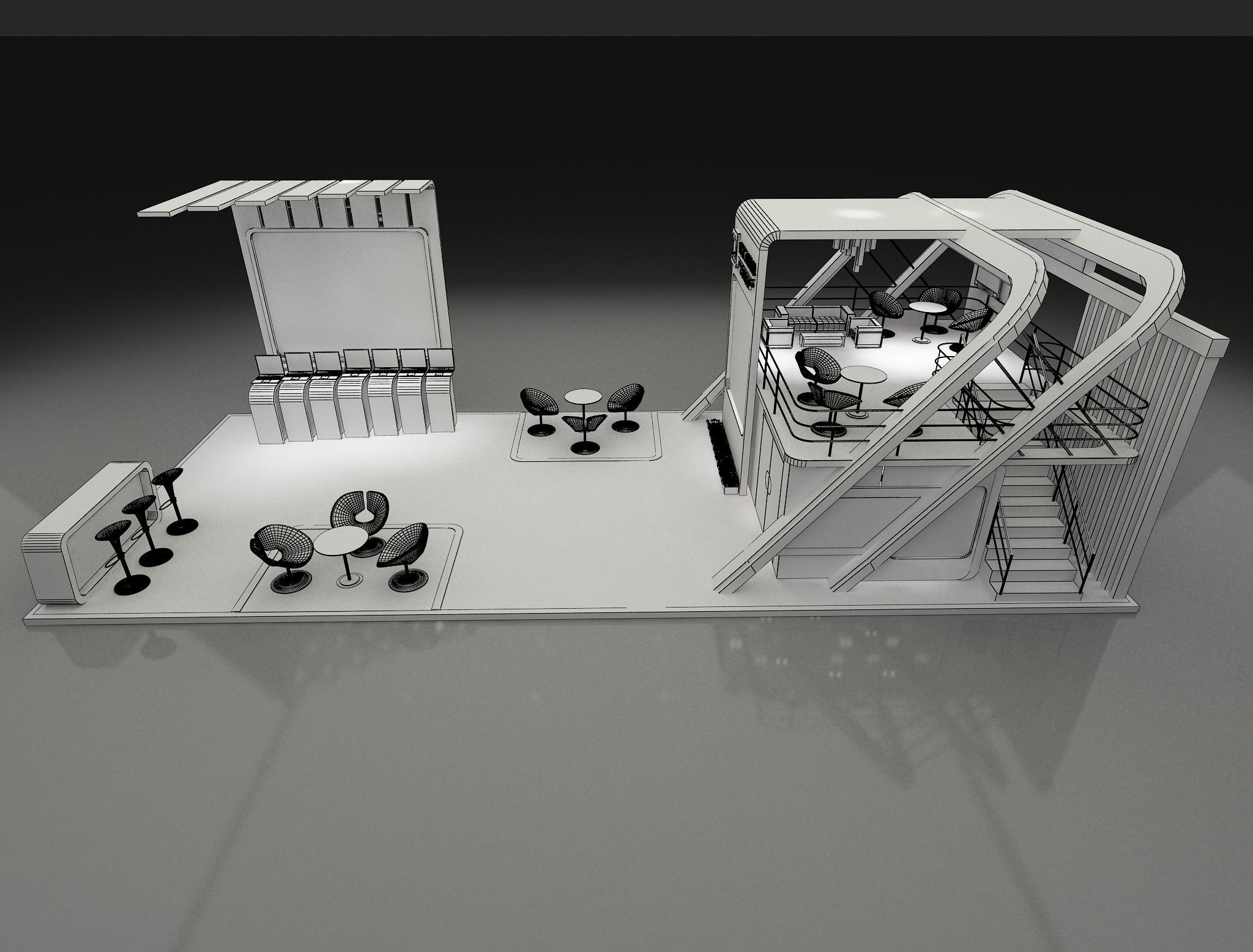 Booth Exhibition Stand a622 3D model_9