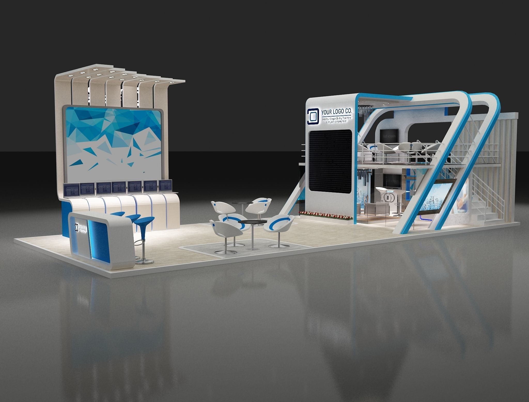 Booth Exhibition Stand a622 3D model_4