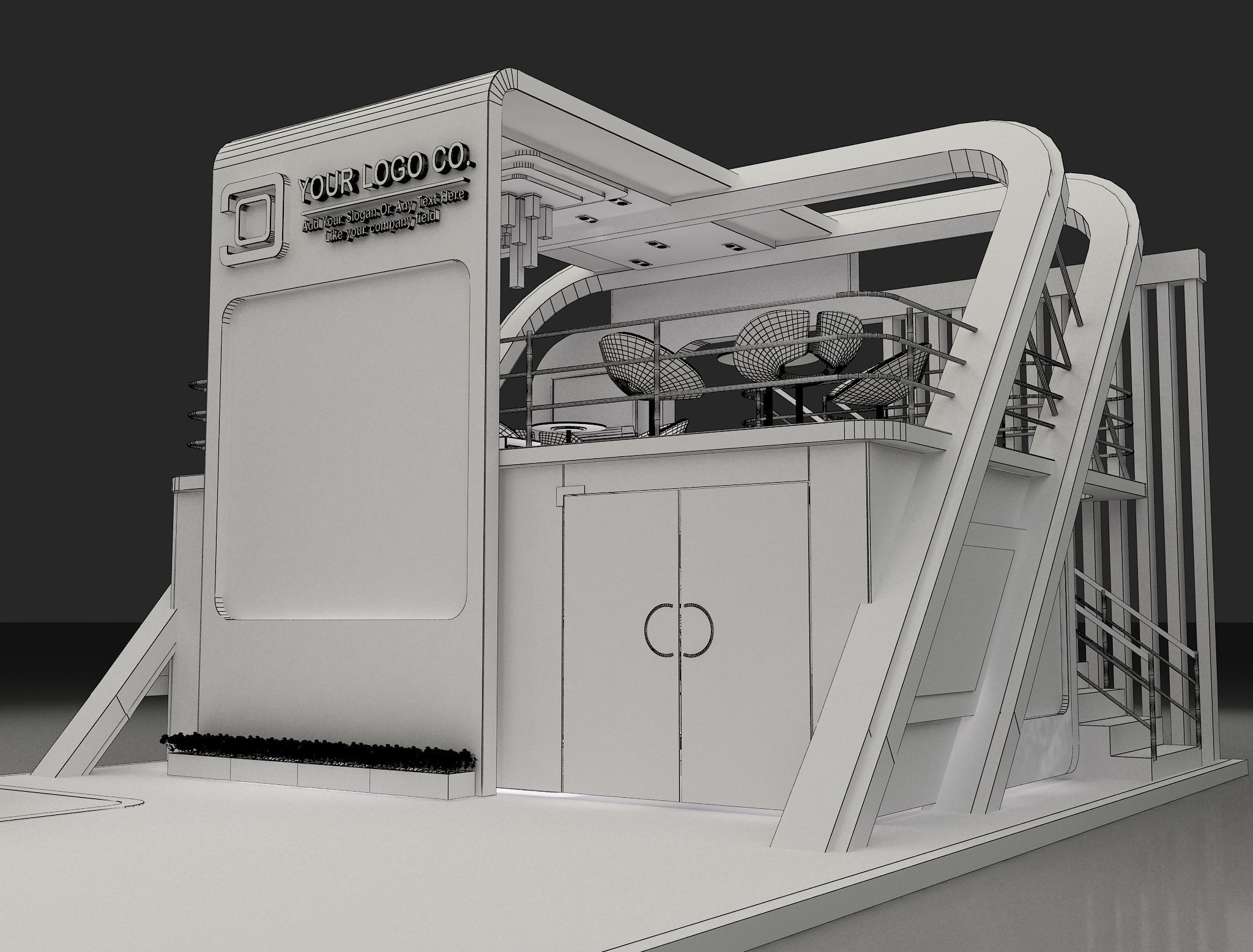 Booth Exhibition Stand a622 3D model_11