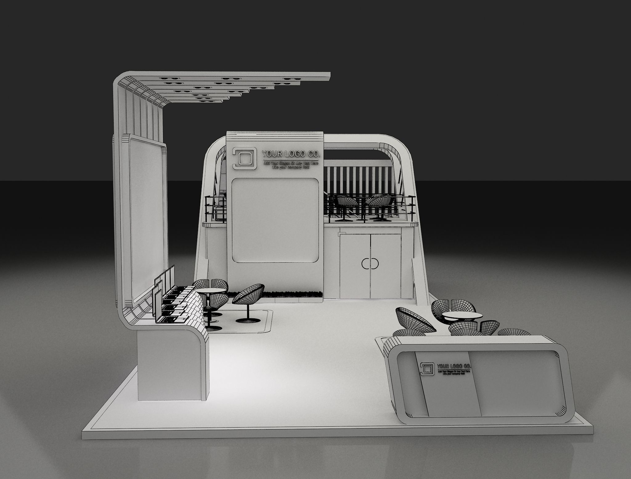 Booth Exhibition Stand a622 3D model_23
