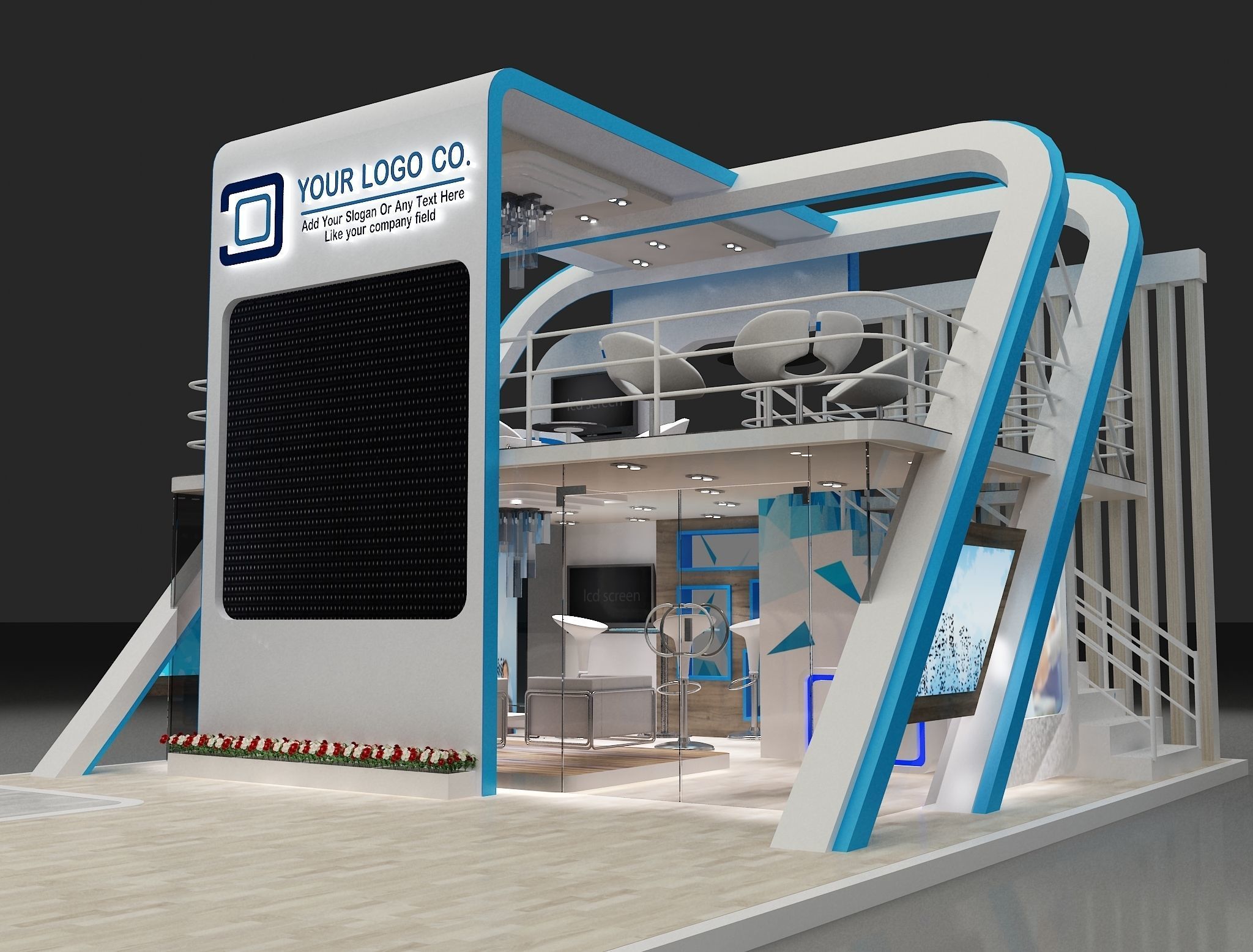 Booth Exhibition Stand a622 3D model_10