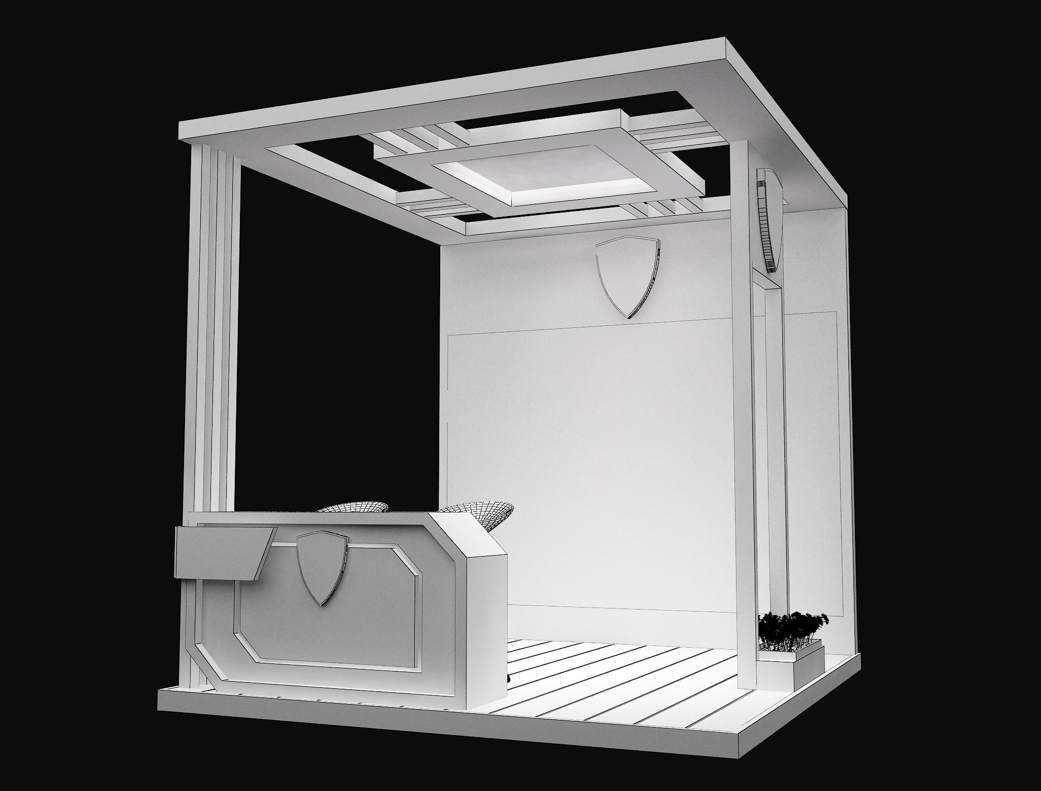  Booth Exhibition Stand a623a 3D model_1