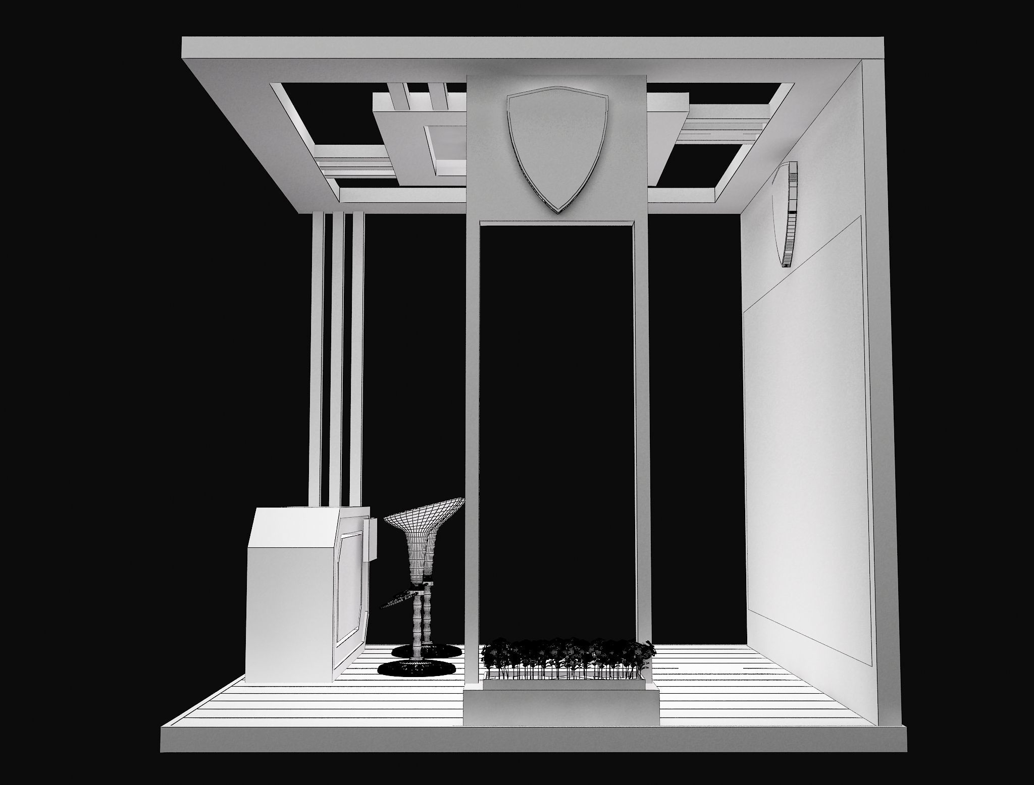  Booth Exhibition Stand a623a 3D model_7