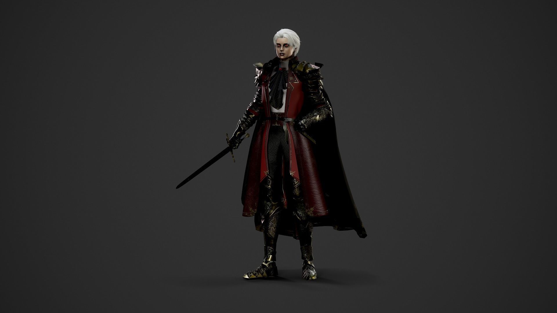 Vampire Knight Dracula Low-poly 3D model_7