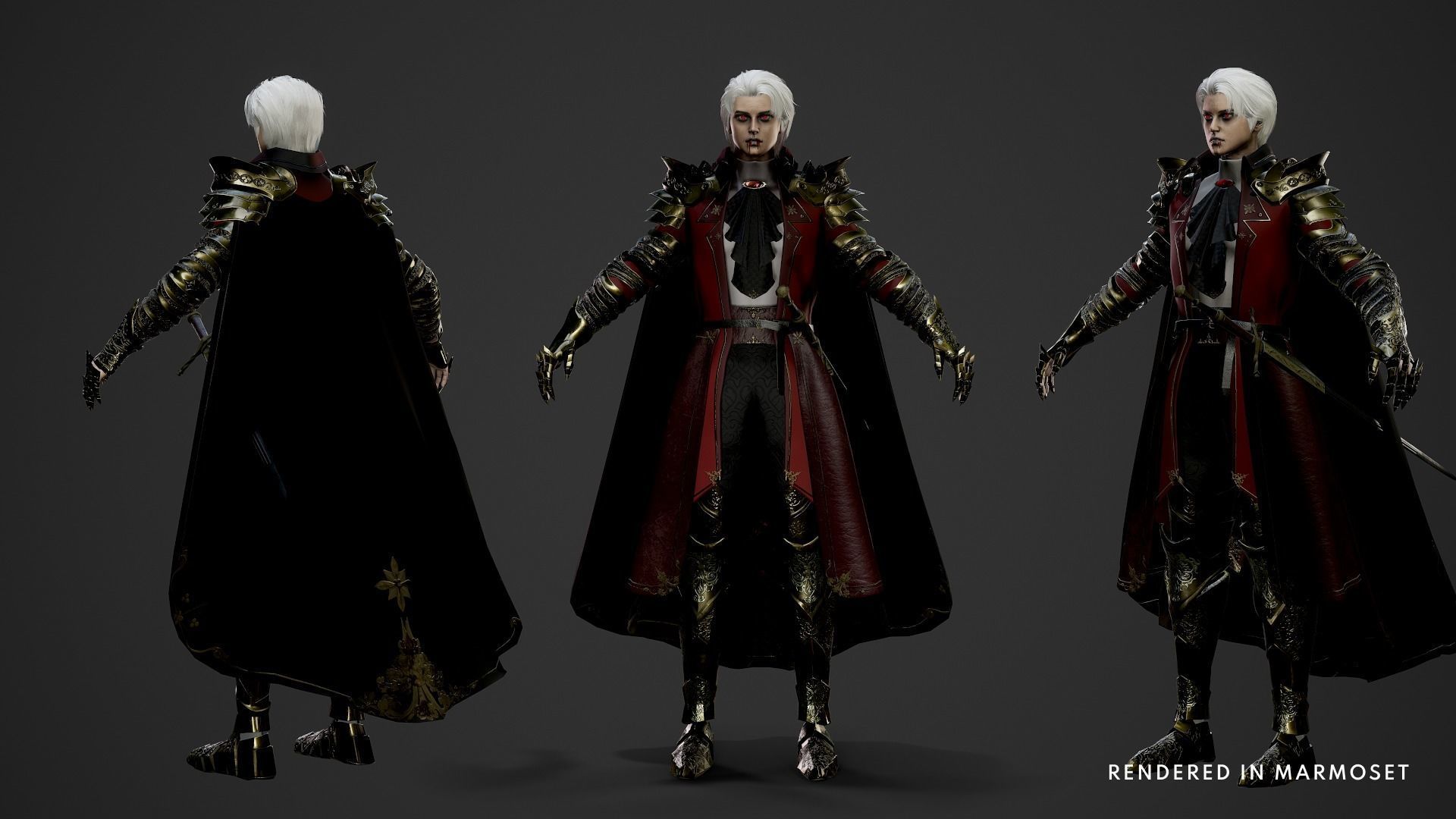 Vampire Knight Dracula Low-poly 3D model_4