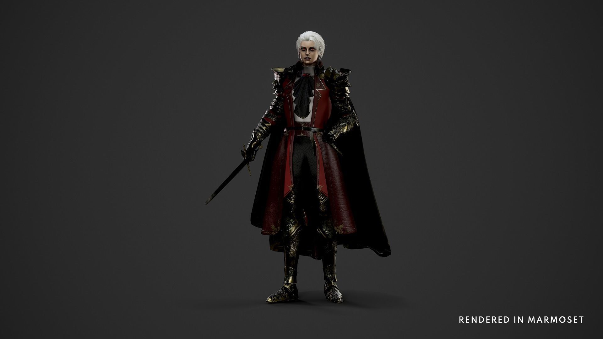 Vampire Knight Dracula Low-poly 3D model_3