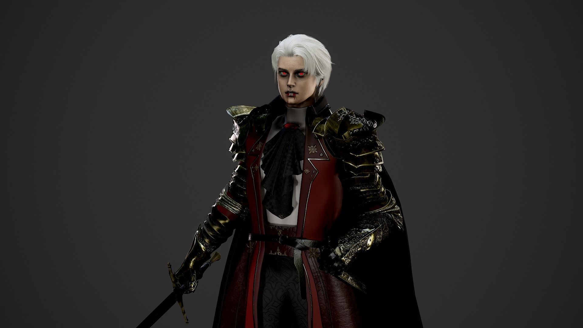 Vampire Knight Dracula Low-poly 3D model_2