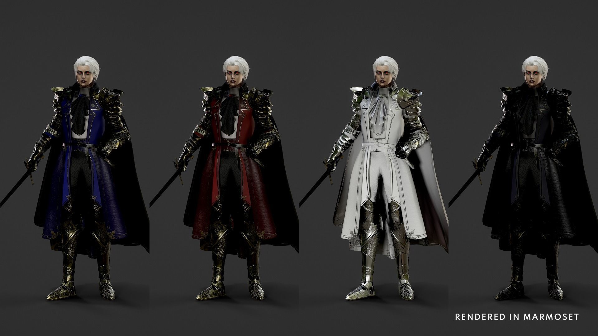 Vampire Knight Dracula Low-poly 3D model_6