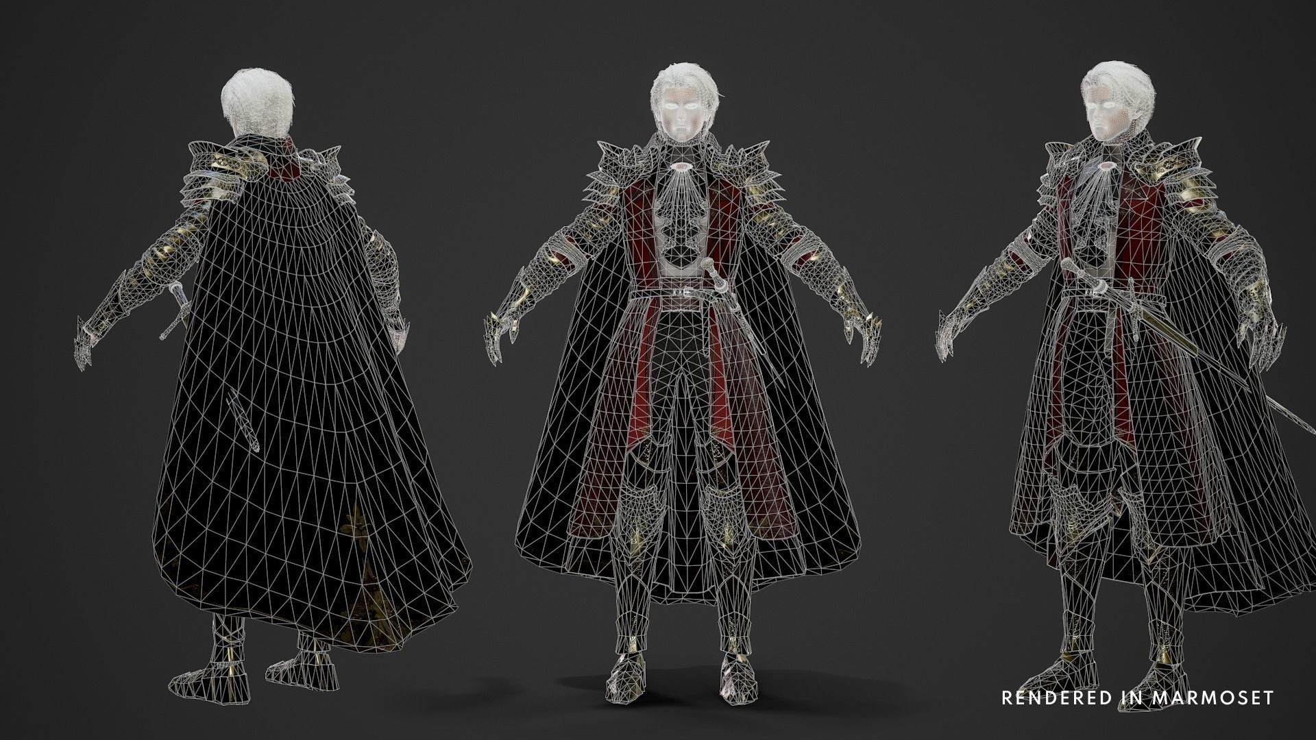 Vampire Knight Dracula Low-poly 3D model_5