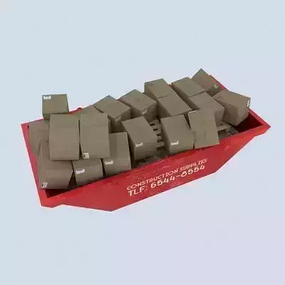 Industrial Container with cardboard boxes