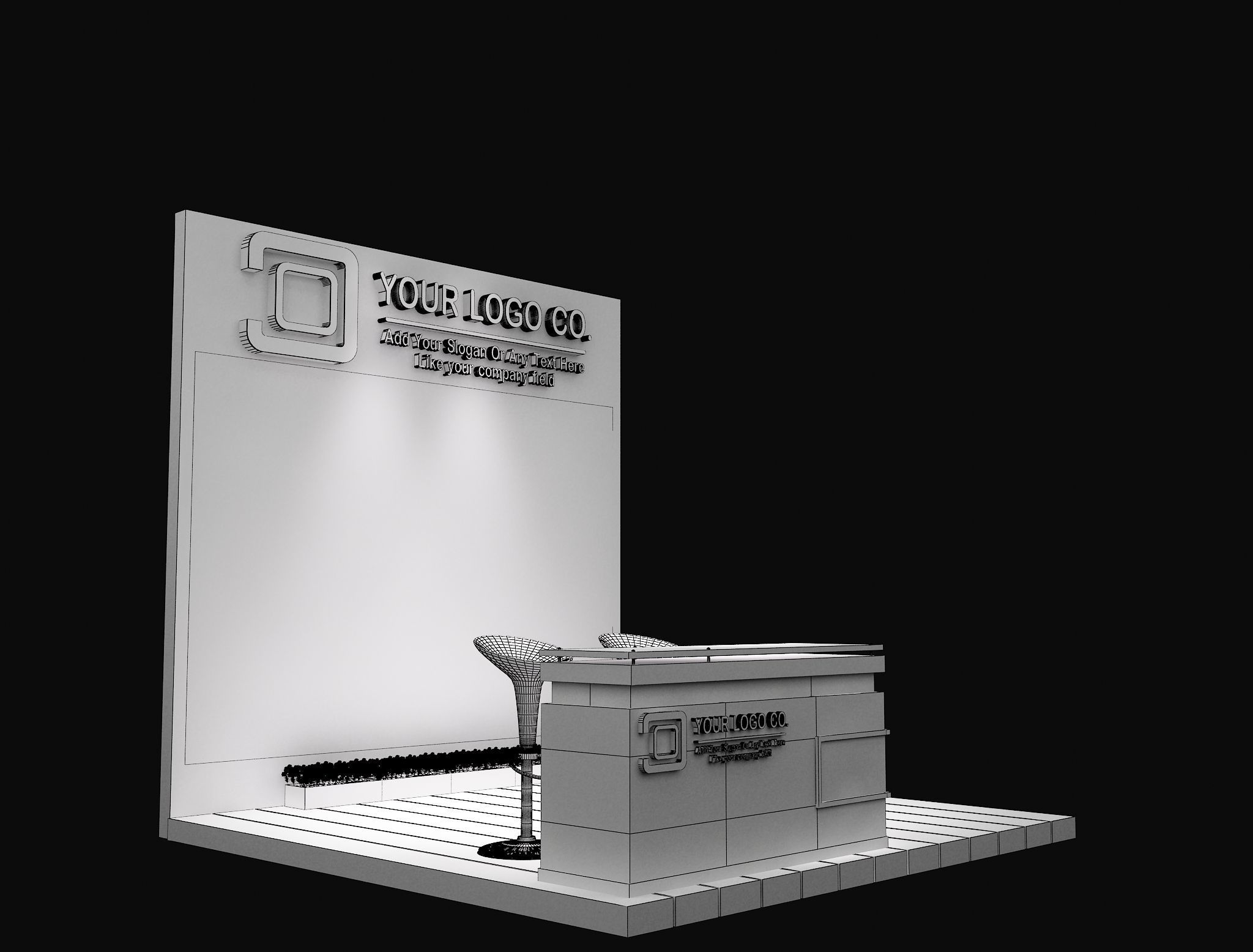 Booth Exhibition Stand a623c 3D model_9