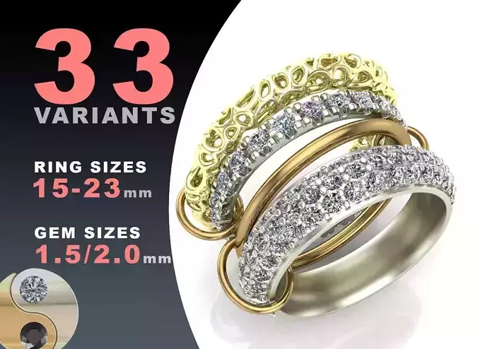 Eternity transformer diamond ring set
