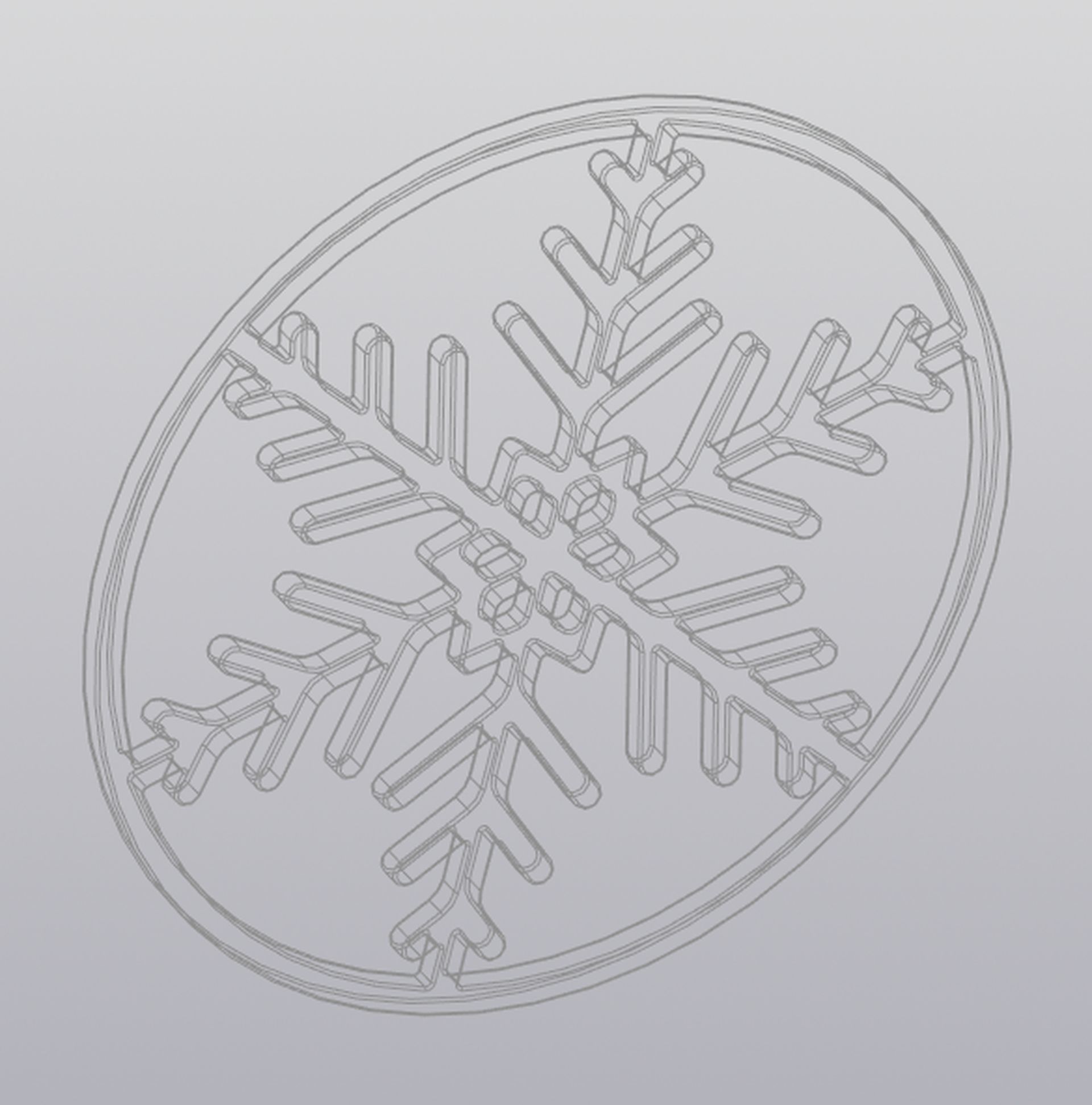Set 2 Cup coaster Snowflake 3D print model_8