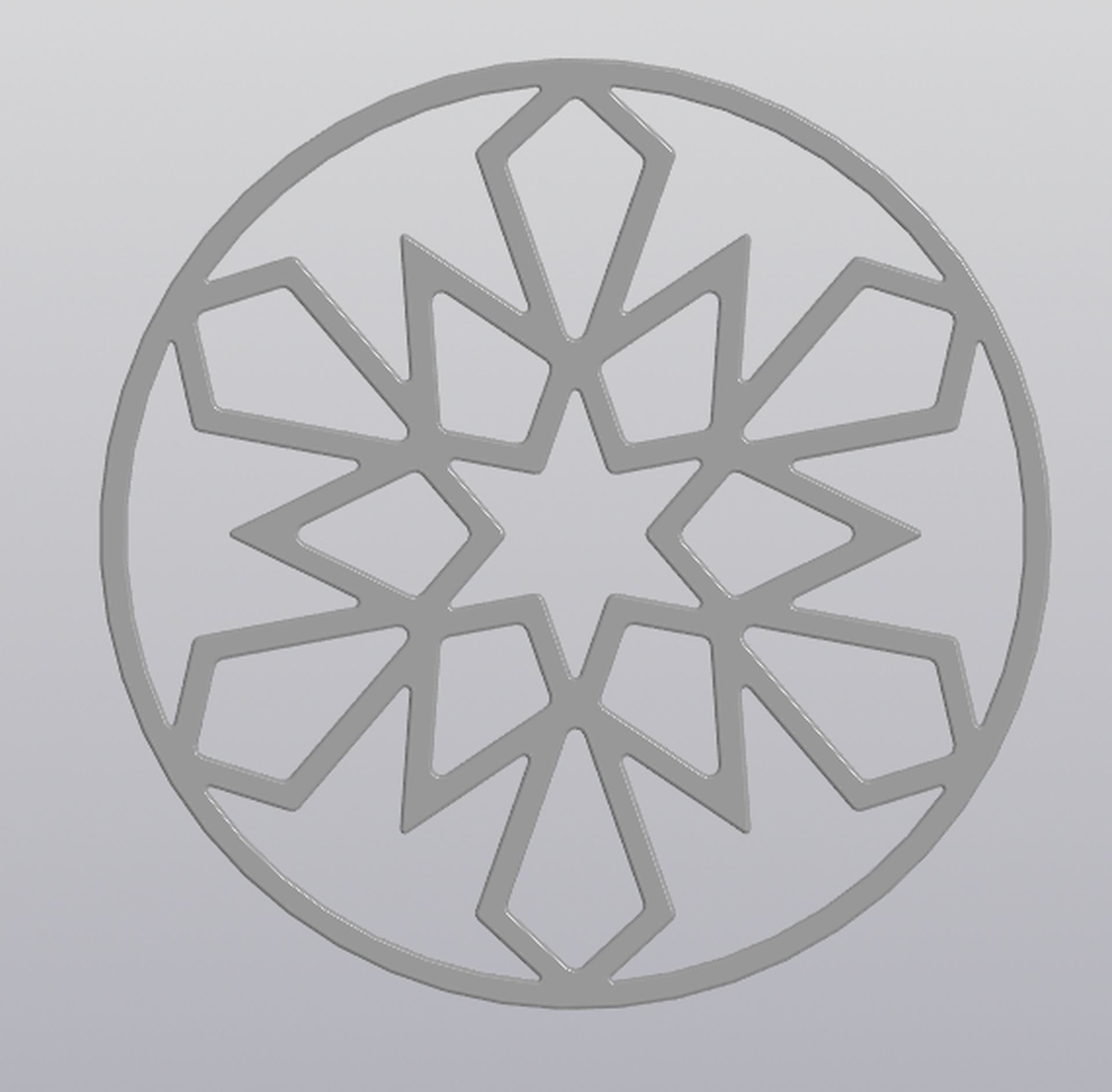 Set 2 Cup coaster Snowflake 3D print model_3