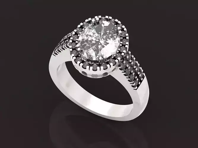 classic ring with pave diamond oval 576 