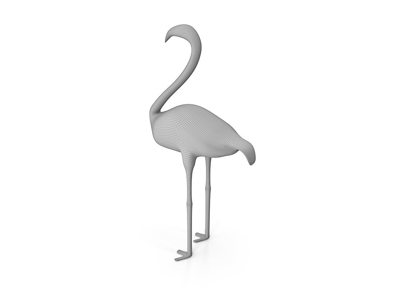 Flamingo PBR golden Low-poly 3D model_11