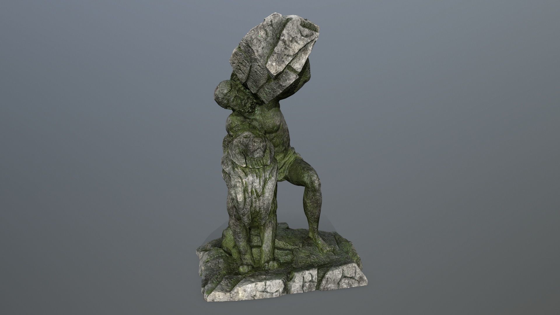  Hercules  and  Lion Low-poly 3D model_6