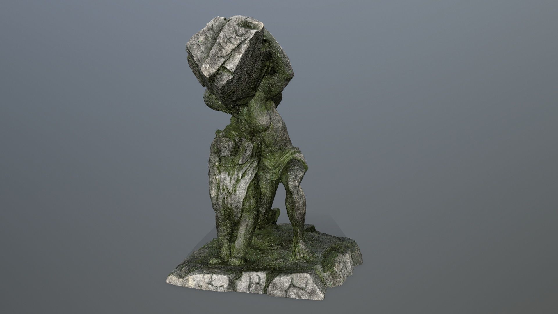  Hercules  and  Lion Low-poly 3D model_5