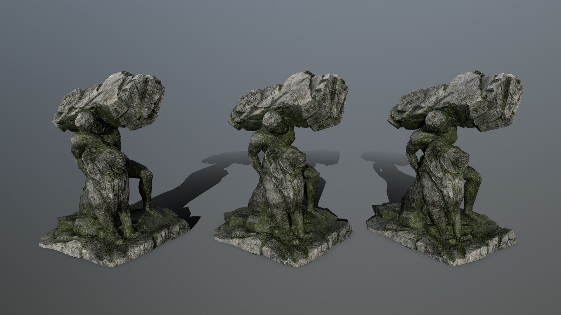  Hercules  and  Lion Low-poly 3D model_10