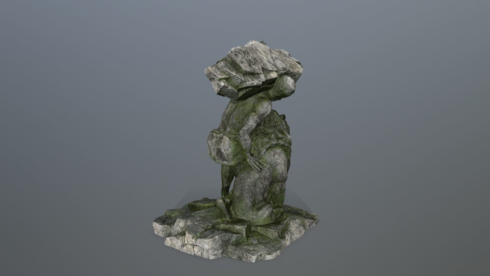  Hercules  and  Lion Low-poly 3D model_2