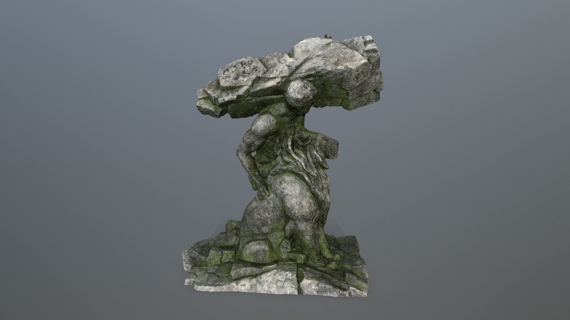  Hercules  and  Lion Low-poly 3D model_1