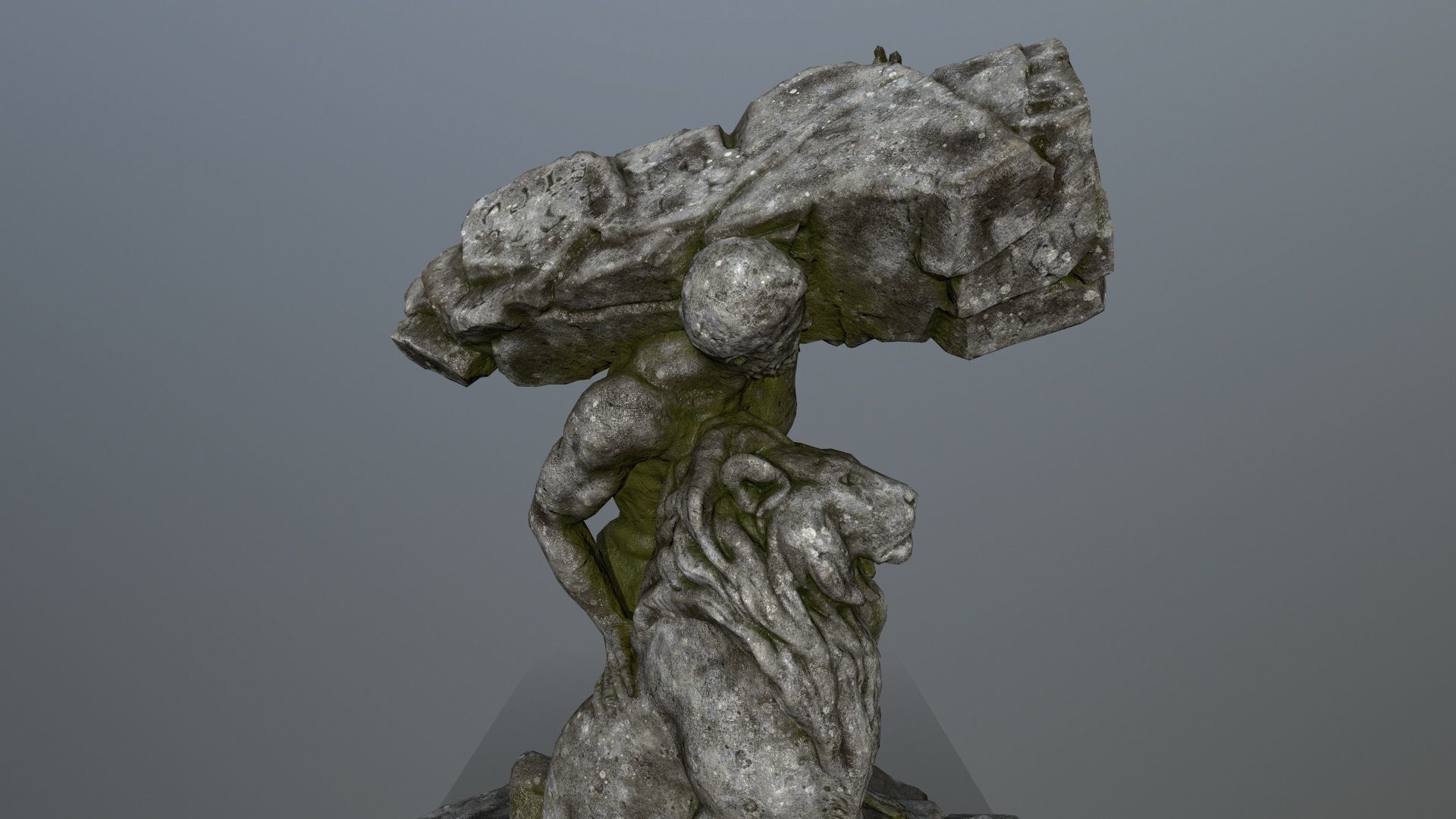  Hercules  and  Lion Low-poly 3D model_7