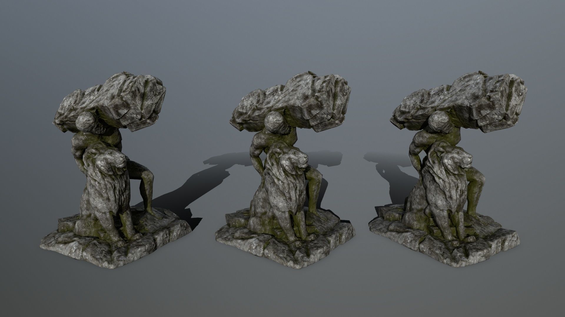  Hercules  and  Lion Low-poly 3D model_10