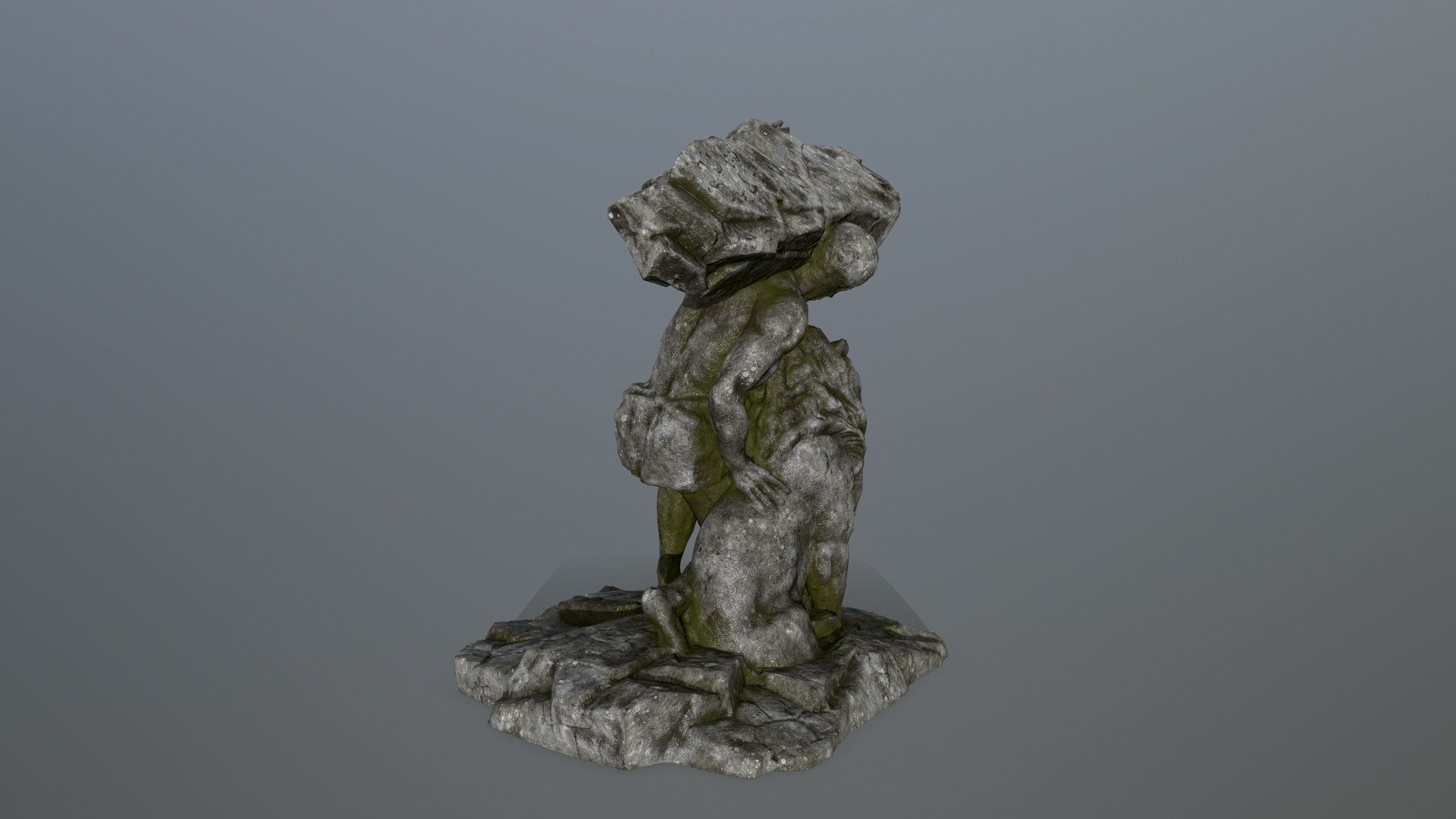  Hercules  and  Lion Low-poly 3D model_2