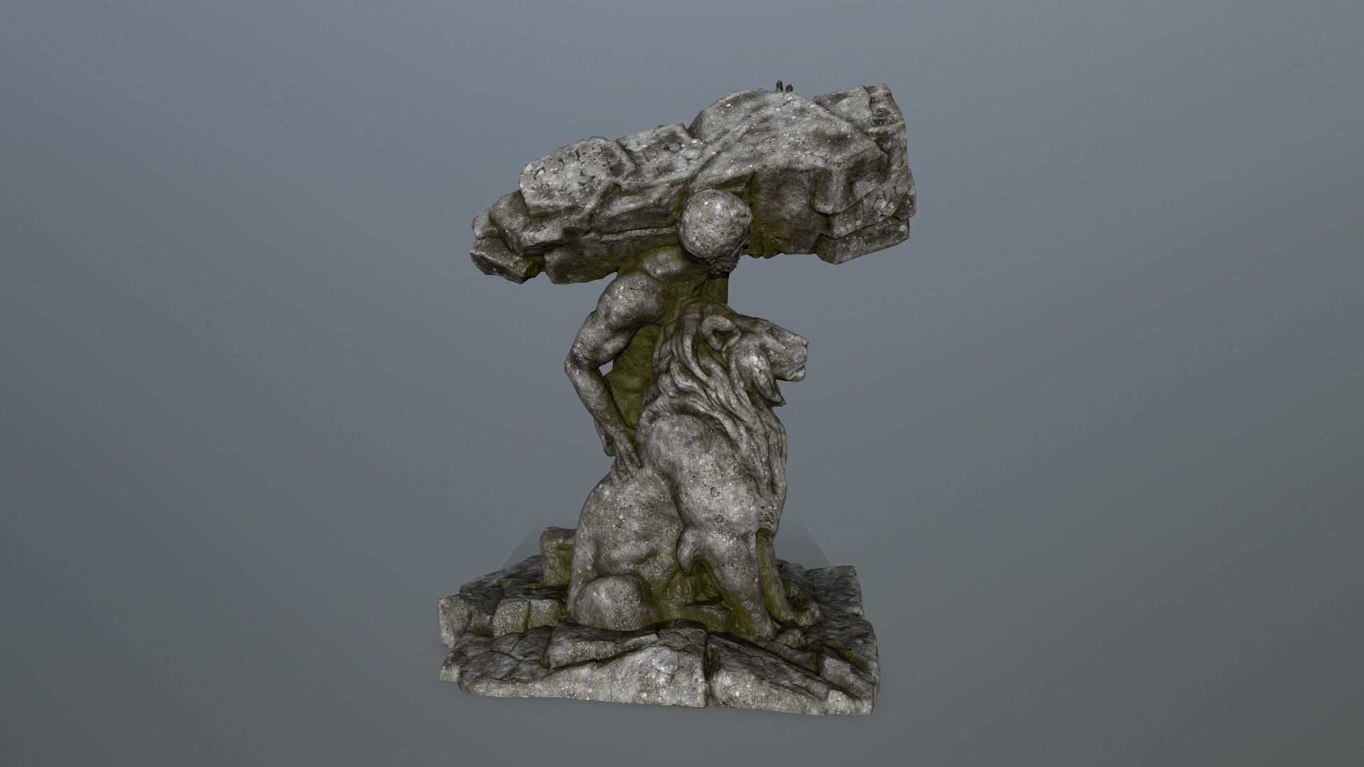  Hercules  and  Lion Low-poly 3D model_1