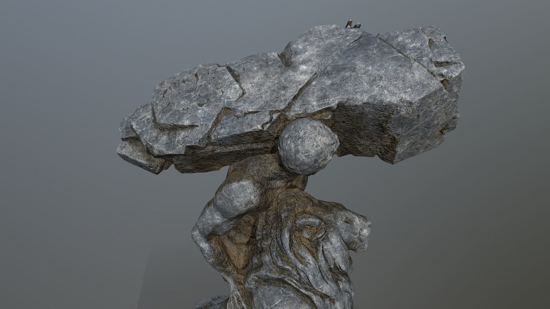  Hercules  and  Lion Low-poly 3D model_9