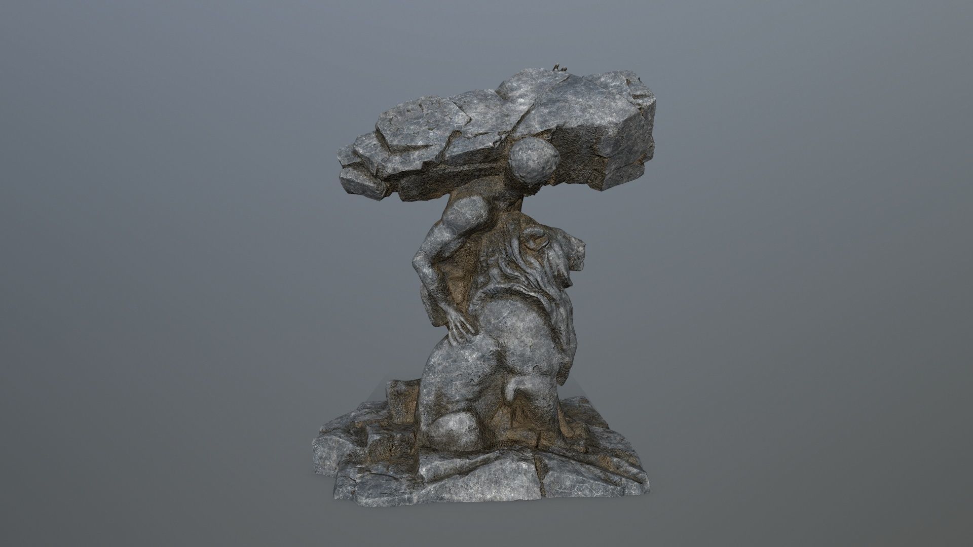  Hercules  and  Lion Low-poly 3D model_1