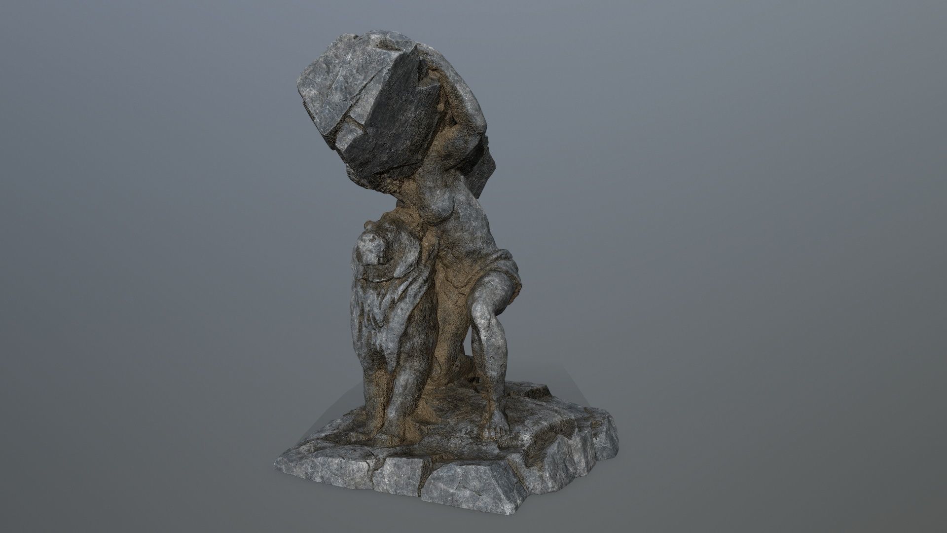  Hercules  and  Lion Low-poly 3D model_5