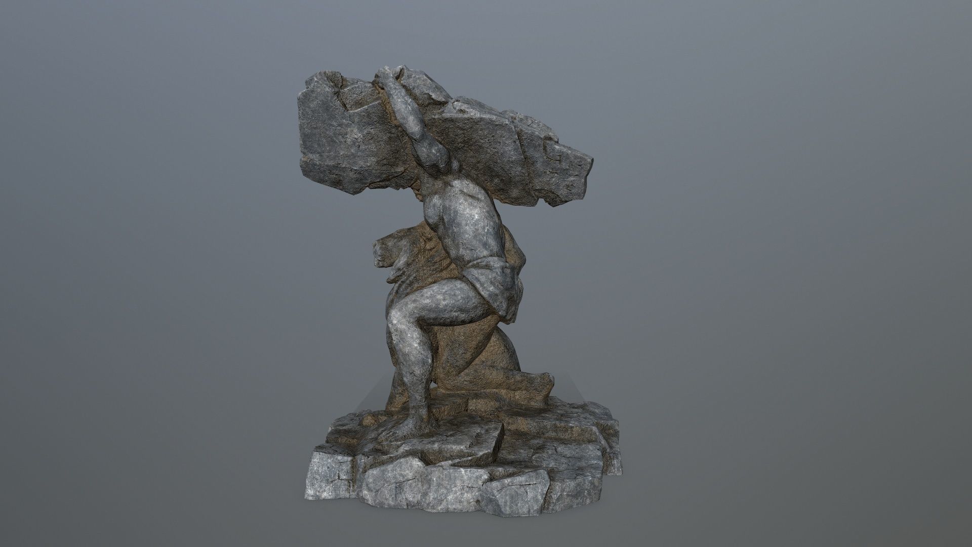  Hercules  and  Lion Low-poly 3D model_4